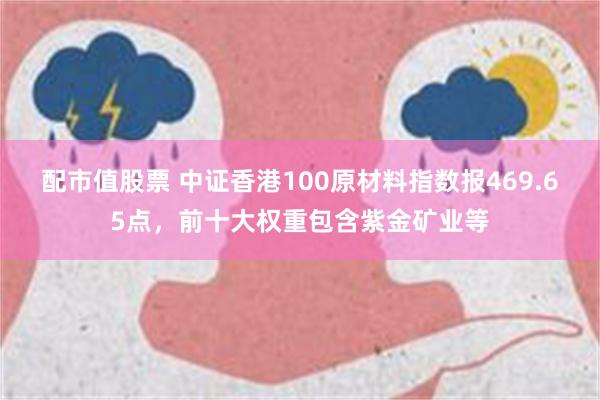 配市值股票 中证香港100原材料指数报469.65点，前十大权重包含紫金矿业等