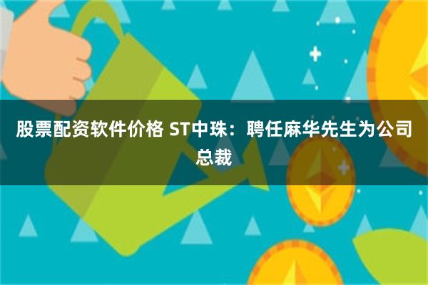 股票配资软件价格 ST中珠：聘任麻华先生为公司总裁