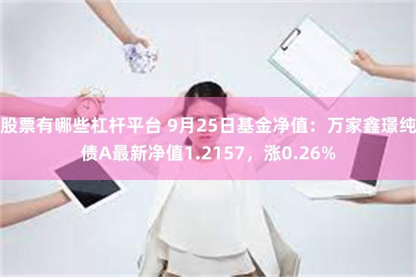 股票有哪些杠杆平台 9月25日基金净值：万家鑫璟纯债A最新净值1.2157，涨0.26%