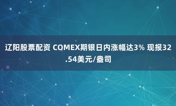 辽阳股票配资 COMEX期银日内涨幅达3% 现报32.54美元/盎司