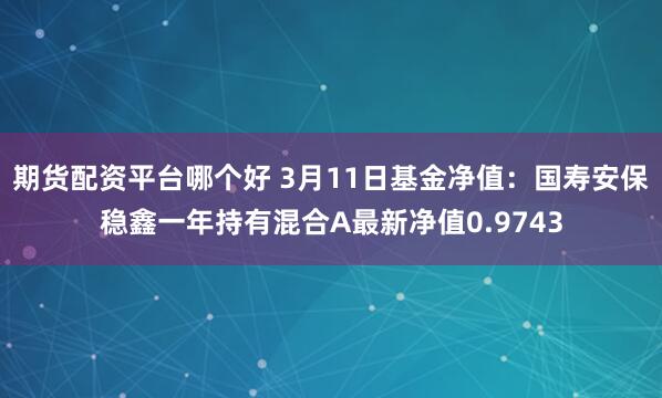 期货配资平台哪个好 3月11日基金净值：国寿安保稳鑫一年持有混合A最新净值0.9743